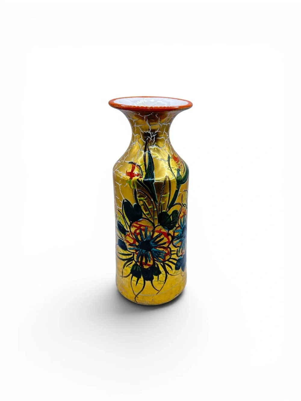 Vintage 1960s Italian Polychromatic Delft Ceramic Vase Mid Century Italian Vase - Picture 2 of 7